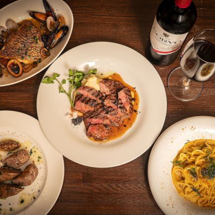 【요리의 코스】프리미엄 코스 생선과 고기의 W파스타와 W메인을 맛보는 전 8품 5,000엔(12/27~)