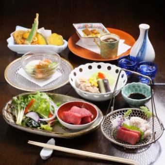 <无需分享！一人一盘>【限时2小时无限畅饮】利休宴会套餐（共7道菜）每份5,000日元