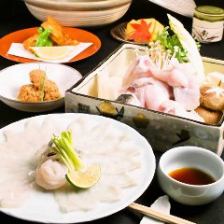 <No need to separate! One plate per person> [Food only] Fugu course (6 dishes in total) For welcoming and farewell parties