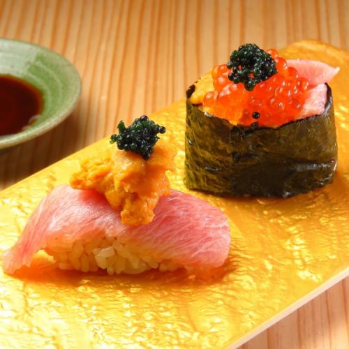 海膽融化魚子醬握壽司