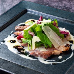 Tokachi Young Beef Tagliata with Cheese Sauce