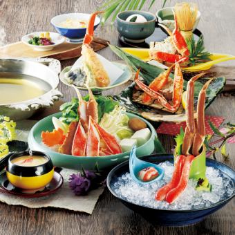 看板料理かにすきコース【月夜見】絶品かにすきをメインに造り二種盛など贅沢9品◆13750円(税込)