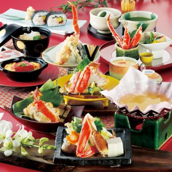 お昼の特別コースかに御膳【かなた】かにすき小鍋や寿司など気軽に味わえる全10品◆6930円(税込)