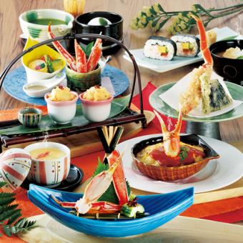 蟹鉗焗烤的人氣套餐。 【蟹懷石】光名：共9道菜