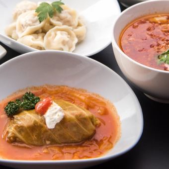定番ロシア料理が楽しめる!!【マトリョーシカコース】2時間飲み放題付き!!◆全6品