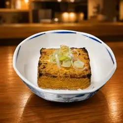 Deep-fried tofu / Tamagoyaki (Japanese rolled omelet)