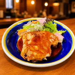 One slice of chicken thigh sautéed