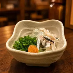 Pufferfish skin with ponzu sauce