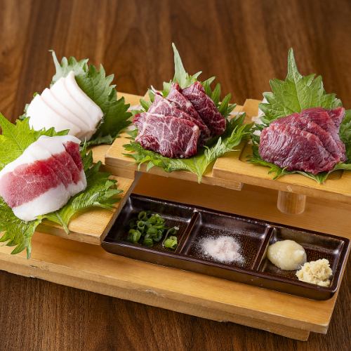 Assortment of 4 types of specially selected horse meat