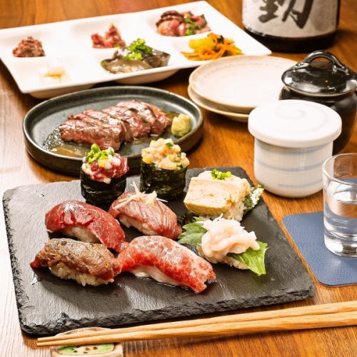 【厳選お寿司7貫をはじめ馬尽くしの16品】すしコース3,000円（税込)<全16品>