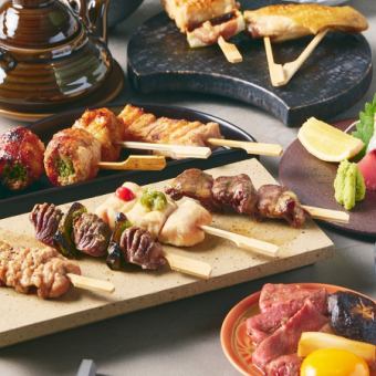 【月替わりディナーコース】はかた地どりの焼鳥、糸島野菜の前菜等究極のワンコース