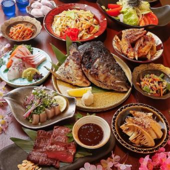 Includes 2 hours of all-you-can-drink♪ [Welcome Party/Farewell Party] Spring Meat and Seafood Robatayaki Course (13 dishes total) 5,000 yen