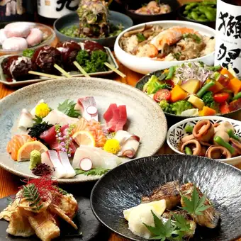 2h飲み放題!!【食欲の秋の飲み会に◎】生ビール付に変更可♪とっとっと秋堪能コース 全15品