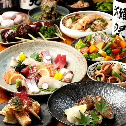 2h飲み放題!!【食欲の秋の飲み会に◎】生ビール付に変更可♪とっとっと秋堪能コース 全15品
