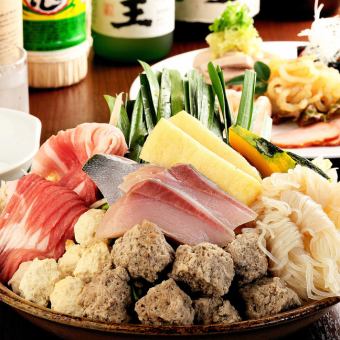 2H飲み放題付き【海鮮ちゃんこコース】お造盛りに海鮮ちゃんこ、〆など全4品⇒6,000円