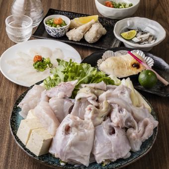 2.5h飲み放題付き【超豪華!ふぐと白子の大漁てっちりコース(ふぐ1.5倍)】⇒9,900円