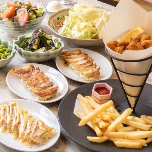 オリジナル焼餃子食べ飲み放題！3500円(税込)！+全5品120分(+500円で餃子14種類食べ放題に変更可)
