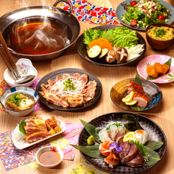 Perfect for welcoming and farewell parties! 11 dishes of local chicken sashimi, young chicken nanban, and duck meat. Banquet course (no hot pot) 3,500 yen, includes 3 hours of all-you-can-drink.