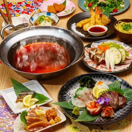 Perfect for welcoming and farewell parties! ◆ Seared local chicken x Young chicken Nanban x Motsunabe / 9 dishes ◆ Banquet course (including hot pot) 3,500 yen / 3 hours of all-you-can-drink included