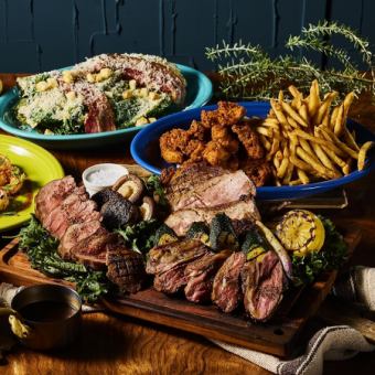 [Dinner course] <Meat platter course> An impressive course featuring an assortment of three types of meat dishes