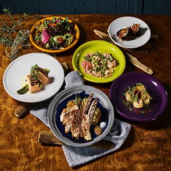 [Share-style basic course] 6 dishes including melt-in-your-mouth Kato pork and grilled salmon