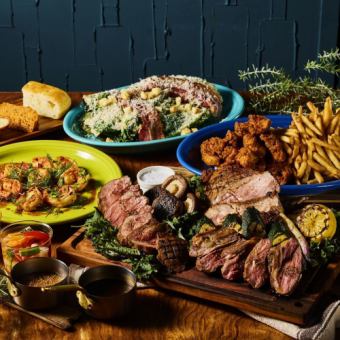 [Dinner Course] <Meat Plate Course> An impressive course featuring an assortment of three meat dishes