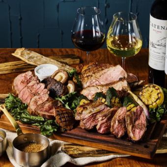 [All-you-can-drink dinner course] <Meat platter + 120 minutes of all-you-can-drink> An impressive course featuring three types of meat dishes!