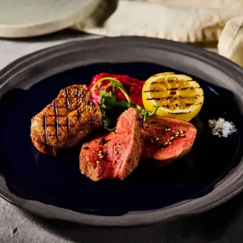 Grilled veal tongue