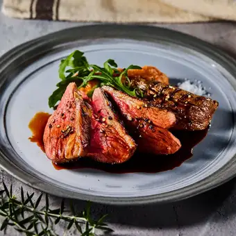Grilled lamb loin