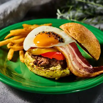 Jersey cow graphic burger