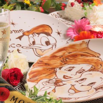 ☆An original plate with an all-you-can-drink Anniversary course for 4,000 yen