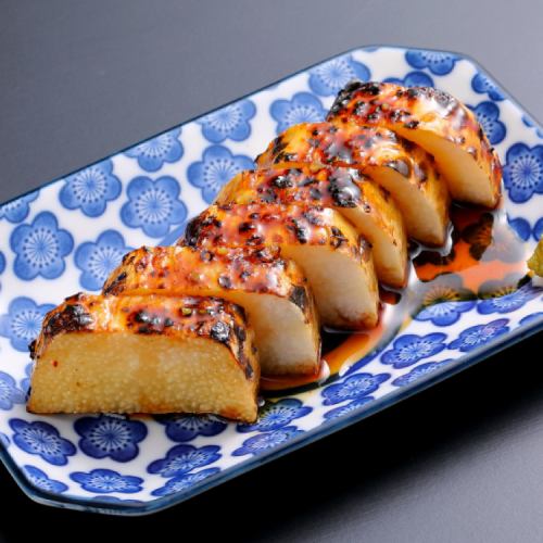 Grilled Japanese yam with yuzu pepper sauce