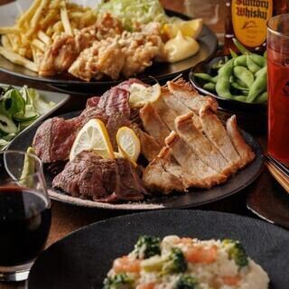 《Cospa◎》牛肉×豬肉「YOKUBARU套餐」2種肉2小時無限暢飲【共8道菜】