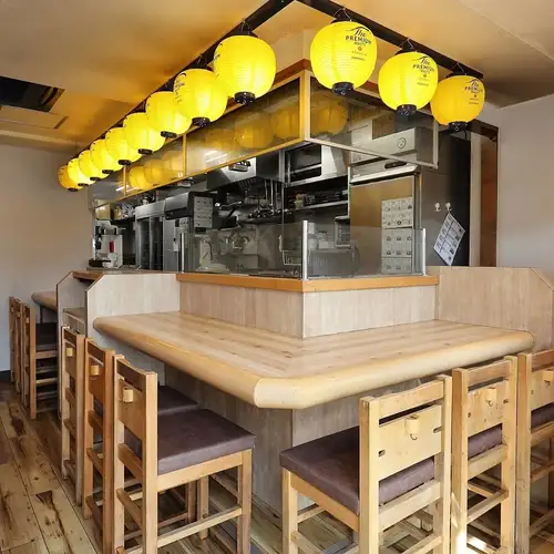 These counter seats are perfect for a quick drink.