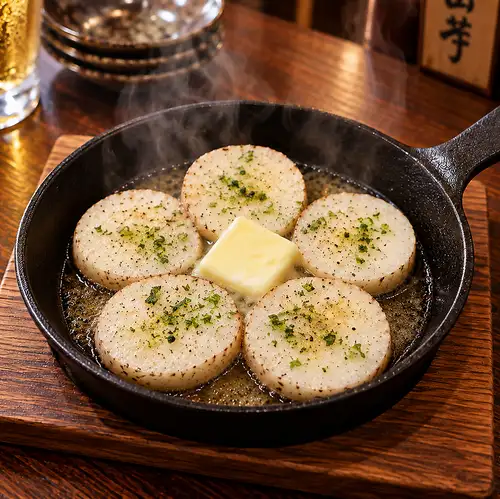 奶油煎日本山藥佐醃漬薑和柚子醋