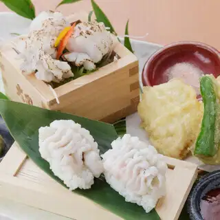 《夏の宴会》鱧すきコース☆鱧すき鍋・鱧と海老天他全7品♪プレミアム飲み放題付8000円(税込)