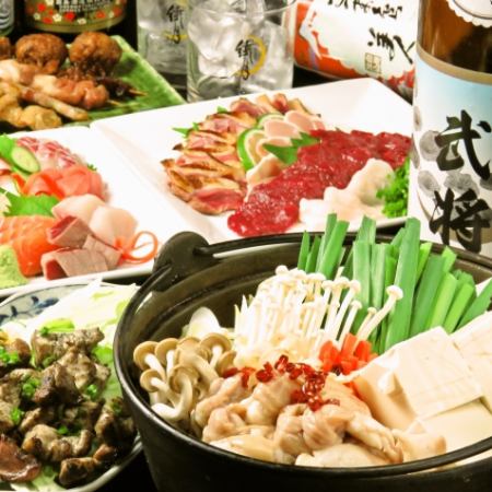 [Choice of hot pot (motsu nabe)] 2 hours all-you-can-drink included★Satisfying hot pot sashimi course (10 dishes in total) 5,800 yen