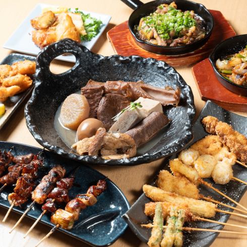 串カツや焼き鳥を堪能♪昭和風情漂う店内でゆっくりと食事をお楽しみください。