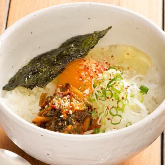 Twin rice bowl / green onion ball rice