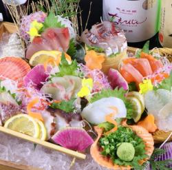 Assortment of eight kinds of sashimi