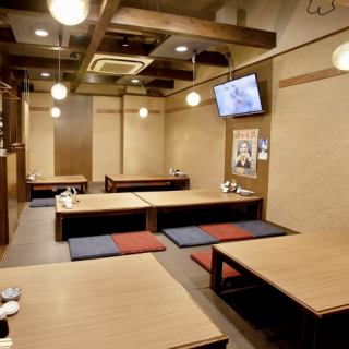 [Hoggled kotatsu seats that can be used by small to large groups] It's a 2-minute walk from the north exit of Tenjin Station, so it's great to use after work! All of them are very reasonably priced at 4,000 JPY (incl. tax)!