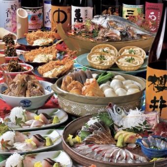 【夏季限定】刺身2種・太刀魚焼き・串揚2種・おでん3種全10品飲放題2h付5,000円→4,000円(税込)