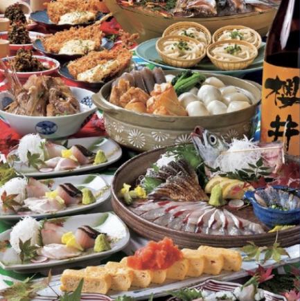 【夏季限定】刺身3種・太刀魚焼き・串揚2種・おでん5種全13品飲放題2h付7,000円→6,000円(税込)