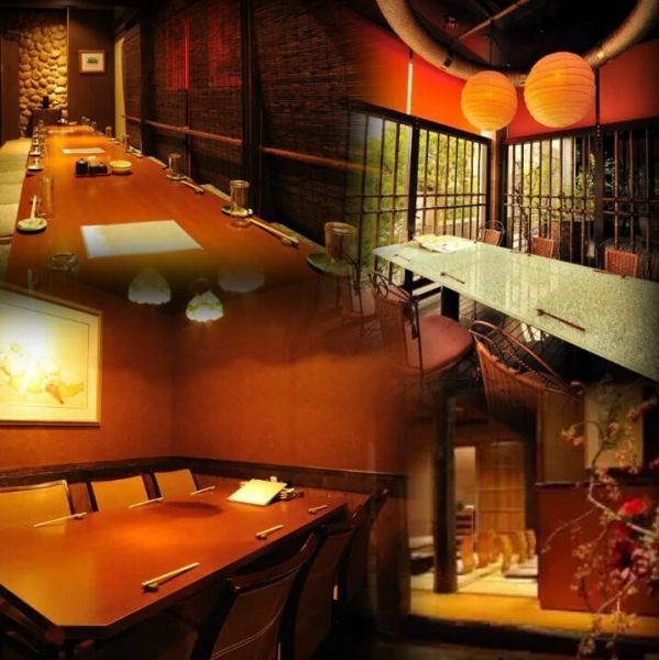 【全席個室】広瀬通沿いの大人気の貴賓席は、ガラス張りで、四季それぞれの街並みをご覧いただきながらお食事を愉しんでいただけます。旬の海鮮や仙台名物の牛タンといったメニューと、厳選された日本酒をお愉しみ下さいませ。2次会や女子会、誕生日会といった普段利用にもお勧めです。