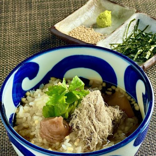 Rice porridge with Kishu Nanko plums