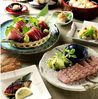 仙台牛を味わえる!伊達なおもてなし堪能コース★料理10品+120分スタンダード飲放8000円(税込)