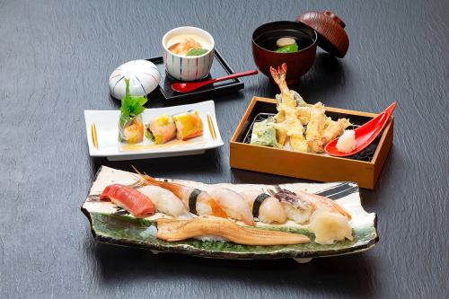 Upper sushi tempura set lunch
