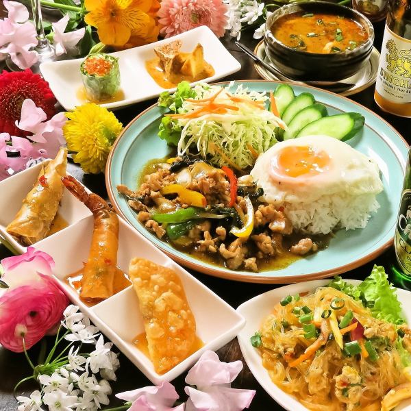 [For lunch and girls-only gatherings ☆] Many popular Thai dishes such as gapao rice and tom yum kung are available