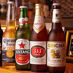 Bottled beer from each country