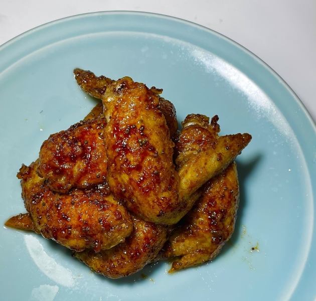 Taiwanese style chicken wings with black sugar syrup sauce